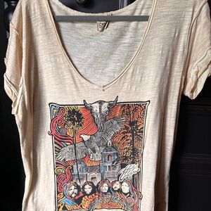 Cream Relaxed Graphic Tee Short Sleeve